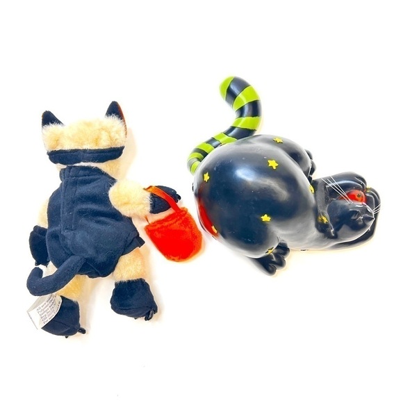 Halloween Trick or Treat Bear & Wooden Fat Cat - Picture 5 of 5
